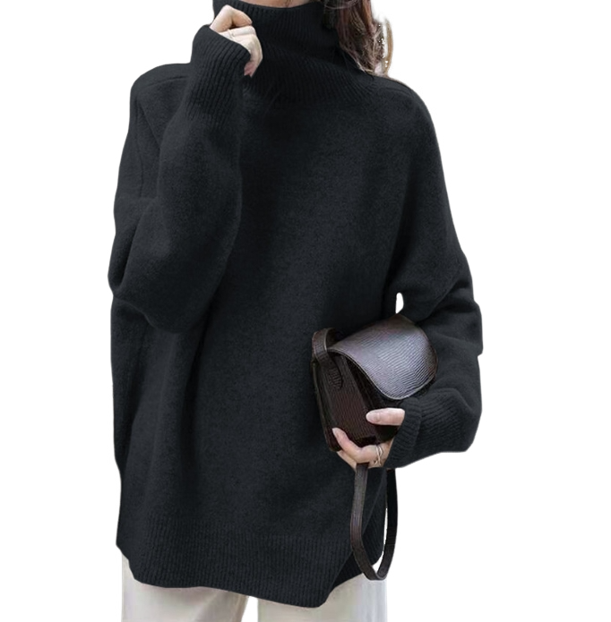 Модные женские свитера, новинка зимы 2023, однотонный универсальный базовый пуловер с высоким воротником и длинным рукавом, вязаная одежда Y2K