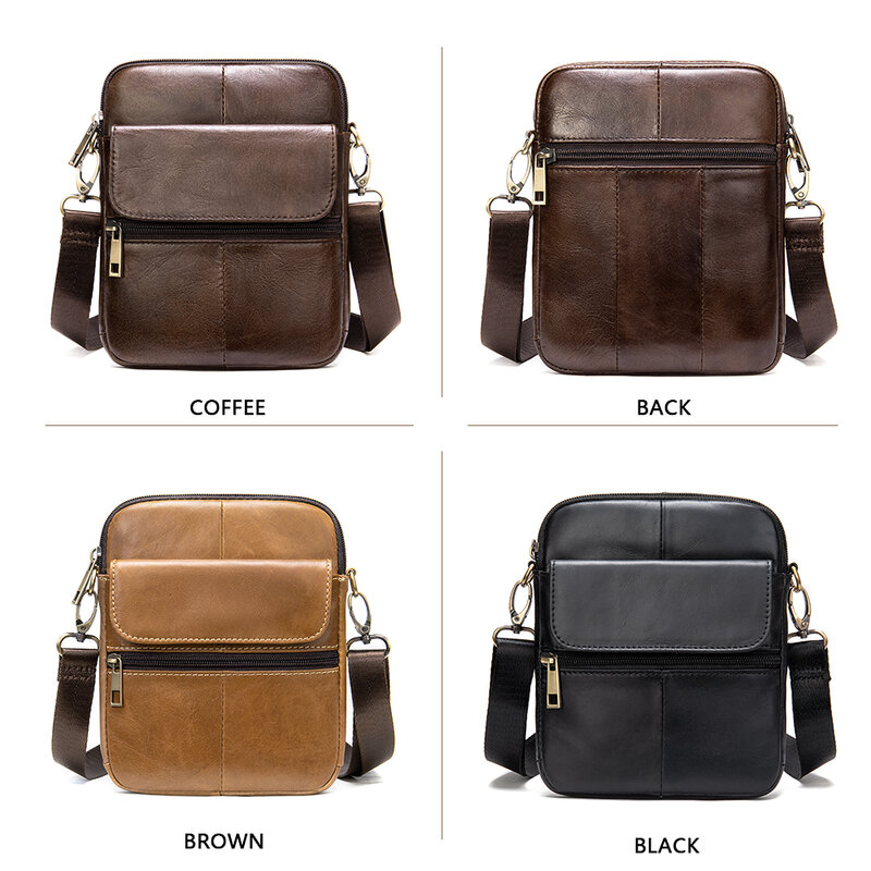 WESTAL Men's Leather Shoulder Bag Small Men's Genuine Leather Bag Man Mini Designer Bags Messenger Crossbody Bags Handbags 7350