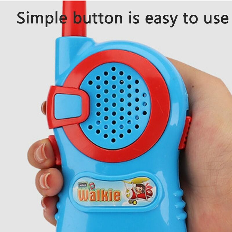 2 Pack Cartoon Kids Walkie Talkies Portable Long Range Handheld Two-Way Radios Electronic Fun Children Toys Hiking