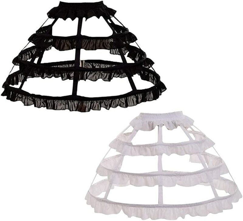 3 Hoops Rüschen Rockabilly Krinoline Lolita Kurze Petticoat Ballkleid Cosplay Unterrock Pannier Petticoat