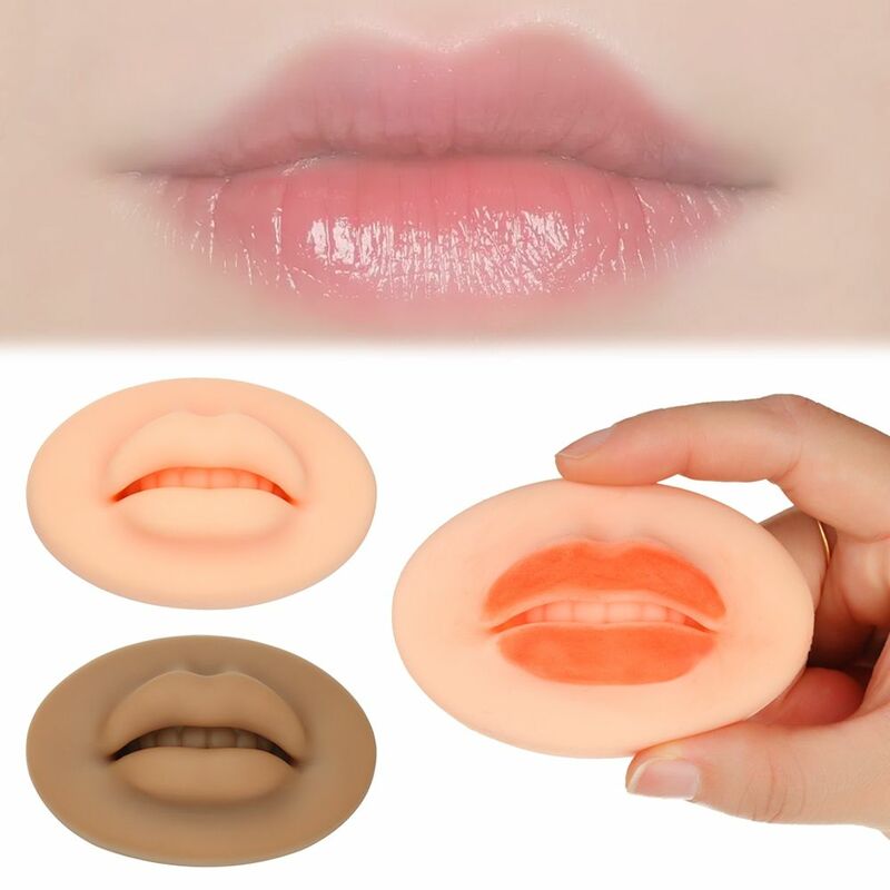 Prática 3d lábio macio pele de silicone boca aberta para artistas maquiagem permanente microblading lábio blush formação acessórios ferramenta