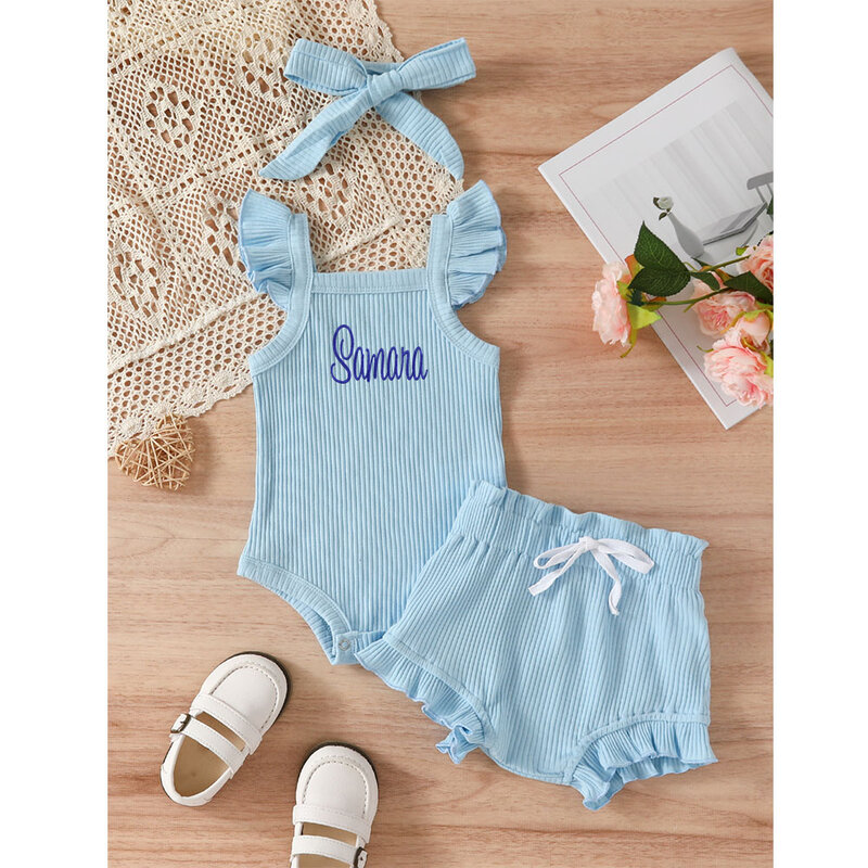 2024 New Embroidered Summer Sling Candy colored Tank Top Personalized Customized Triangle Pants Popular Flower Set