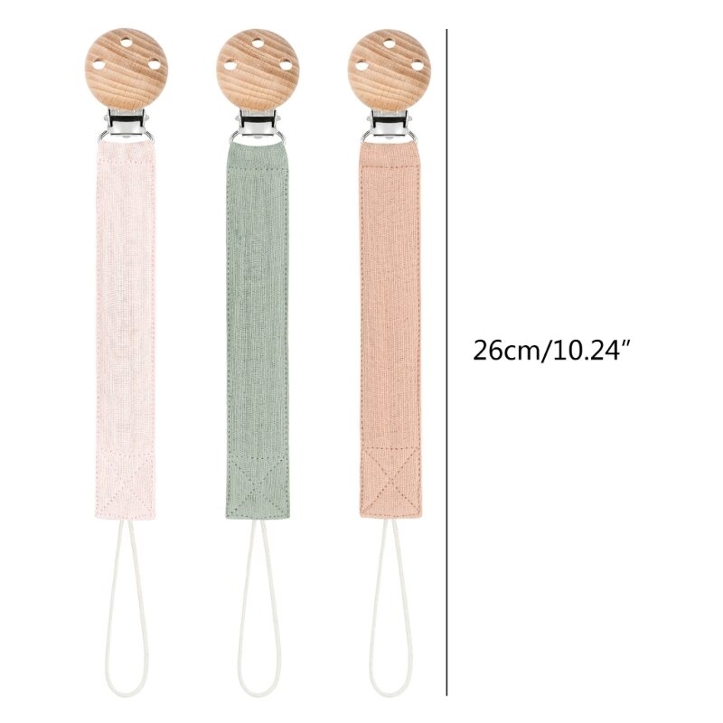 Pacifier Leashes Baby Pacifier Holder  Chain Fabric Set Pacifier Clip Teething Toy with Wood Clip for Toddlers Kid Dropshipping