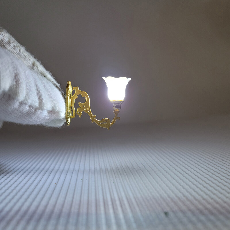 グースネックのクラシックな壁掛け式LEDランプ,1/87スケールのクラシックなスタイルのランプ,屋内照明,暖かい/冷たい白色光