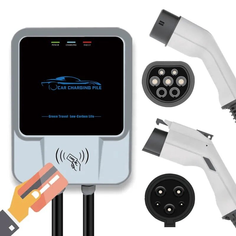 Skyegle-RIFD Cartão Wallbox EV Carregador para Tesla, carregamento rápido do carro elétrico, CEE Plug, 11KW, 380V, 16A, AC, EVSE, Tipo 2 Plug