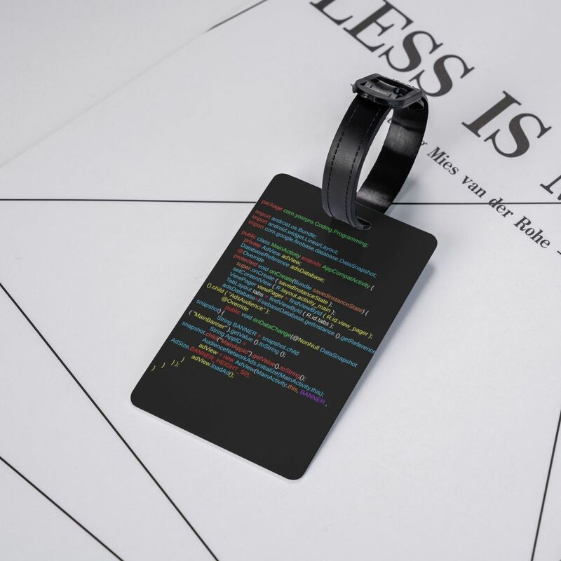 여행 가방용 실제 코딩 프로그래밍 수하물 태그, 해커 프로그래머 코드, 개인 정보 보호 커버, 이름 ID 카드