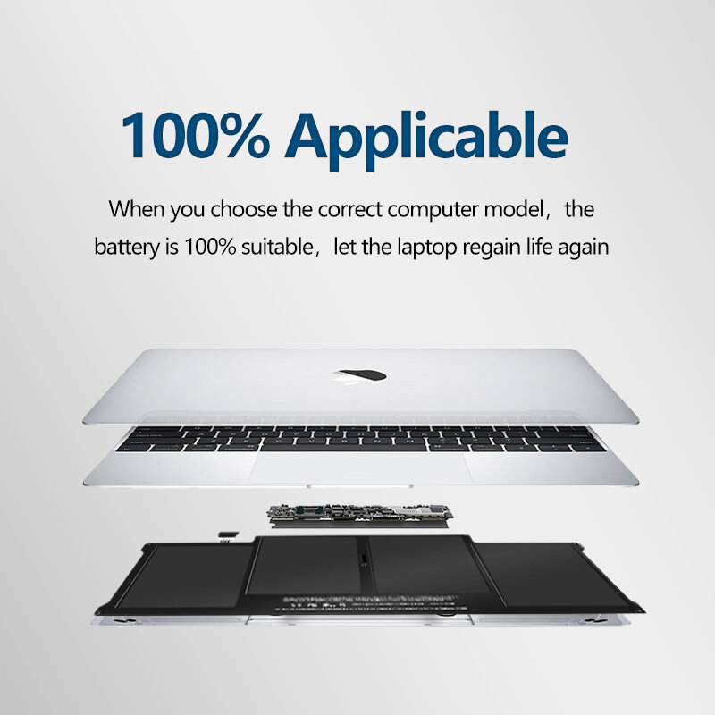 Bateria do portátil para Apple MacBook Air, A1406, A1495, A1375, A1370, 2010, 2011, A1465, 2012, 2013, 2014, 2015, Baterias de Notebook, Presente, Novo