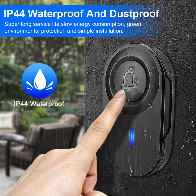 ELECTOP Home Doorbell Smart Home Outdoor Waterproof Intellige Wireless Door Bell Set LED Flash Security Alarm Home Accessories