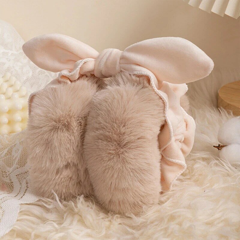 Protège-oreilles en fausse fourrure de lapin unisexe pour adulte, couvre-oreilles, chaud, mignon, hiver