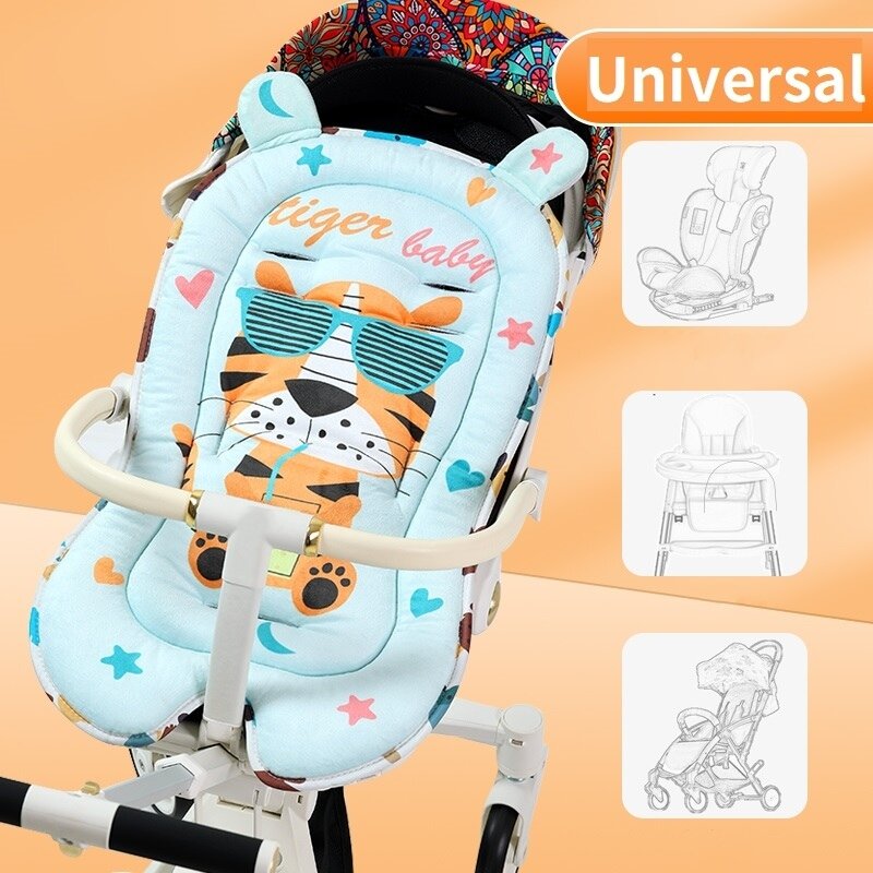 Cojín de algodón para asiento de cochecito de bebé, alfombrilla transpirable para carrito, colchón suave, accesorios para cochecito de viaje