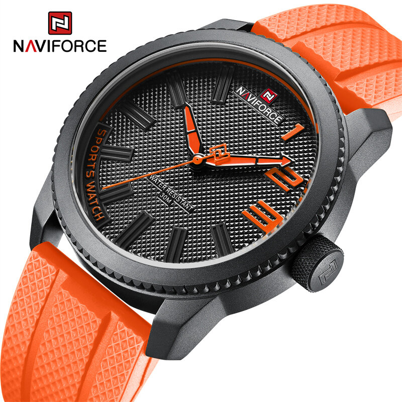 2022 Naviforce Waterdichte Sport Militaire Quartz Horloge Voor Mannen Heren Horloges Luxe Merk Siliconen Band Horloges Relogio Masculino