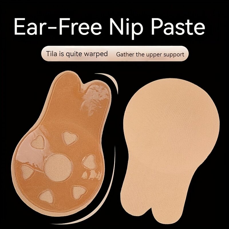 Rabbit Ear Lifting Nipple Covers, Invisible Self-Adhesive Push Up Nipple Pasties, Women's Lingerie & Underwear Accessories