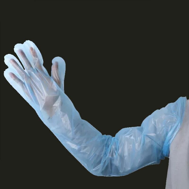 50PCS Plastic Disposable Long Arm Glove Cow Sheep Deliver Thicken Animal Midwifery Gloves Artificial Insemination Anti Tearing