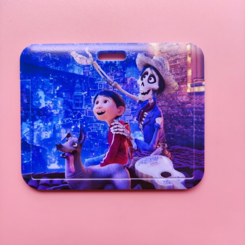 Disney Coco ID Card Holder Lanyards Women Business Neck Strap Credit Card Case Girls Badge Holder Retractable Clip