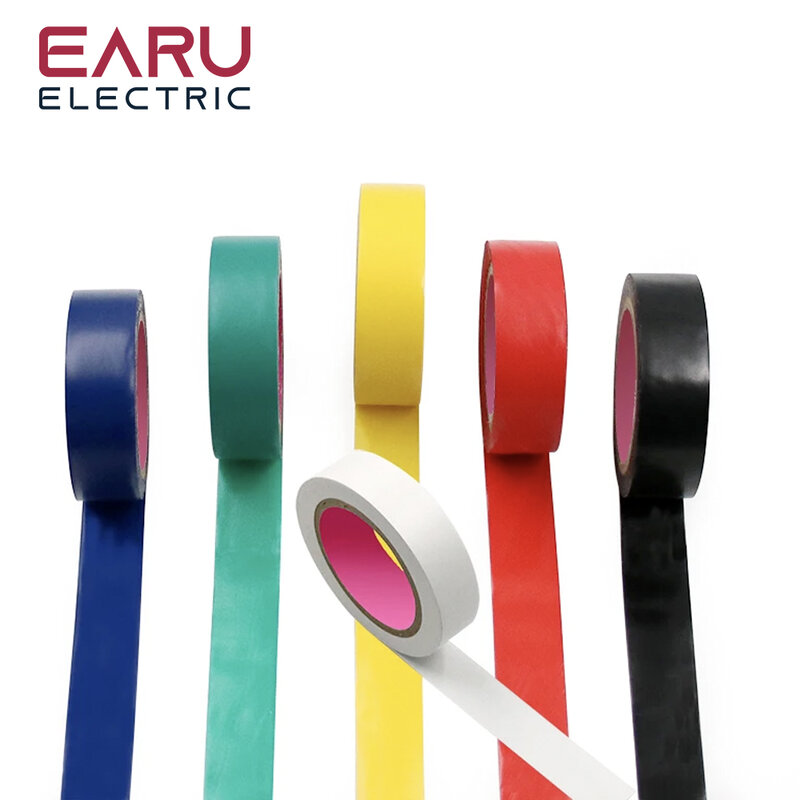 สีเทปไฟฟ้า PVC สวมใส่เปลวไฟตะกั่ว-ฟรีฉนวนกันน้ำ Eletrician สีขาวสีดำสีแดงสีฟ้าสีเขียว