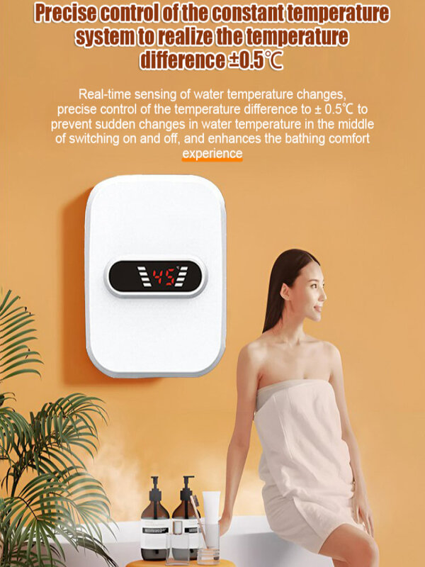Pemanas air suhu konstan pemanas cepat pemanas air penyimpanan kecil cocok untuk kamar mandi dapur rumah pancuran air panas