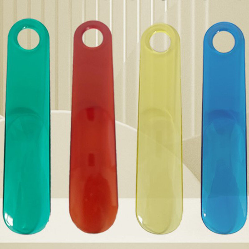 Profissional Calçadeira Candy-Colored, Plastick Transparência, Colher Forma Shoe Lifter, deslizamento flexível, resistente