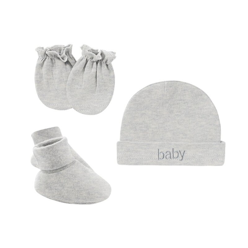 Хлопковая шапочка для новорожденных, комплект чехлов для ног, однослойный комплект для новорожденных