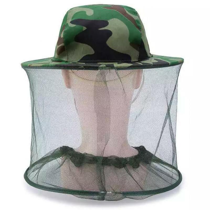 Unisex Hunting Camo Hat com Mosquito Bee Proof Net, Head Face Protector, Rede de pesca