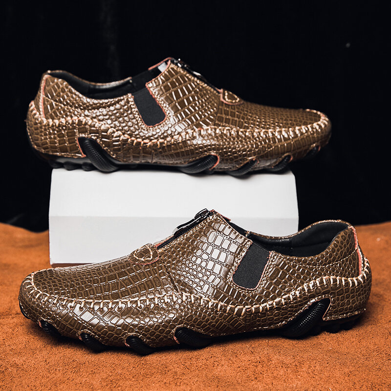 Sapatos de condução de couro para homens, calçados casuais masculinos, de alta qualidade, negócios, frete grátis, 38-47