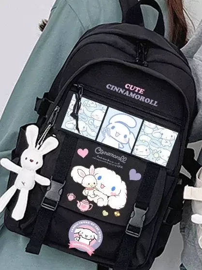 Sanrio กระเป๋าเป้สะพายหลัง Hello Kitty กระเป๋าเป้สะพายหลังสำหรับเด็กกระเป๋าเป้สะพายหลังของเล่นเด็กของขวัญโรงเรียนของขวัญน่ารัก Cinnamoroll