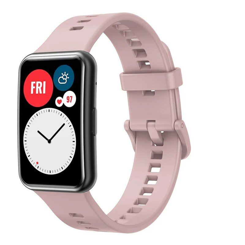 Untuk jam tangan Huawei Fit 1 tali gelang jam tangan gesper warna yang sama aksesori gelang silikon dengan alat