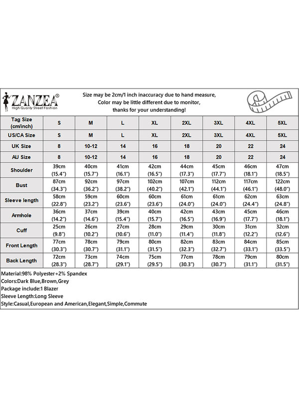 ZANZEA-Chaqueta A rayas con cuello de solapa para mujer, abrigo Formal de manga larga, informal, línea A, elegante, Otoño, 2023