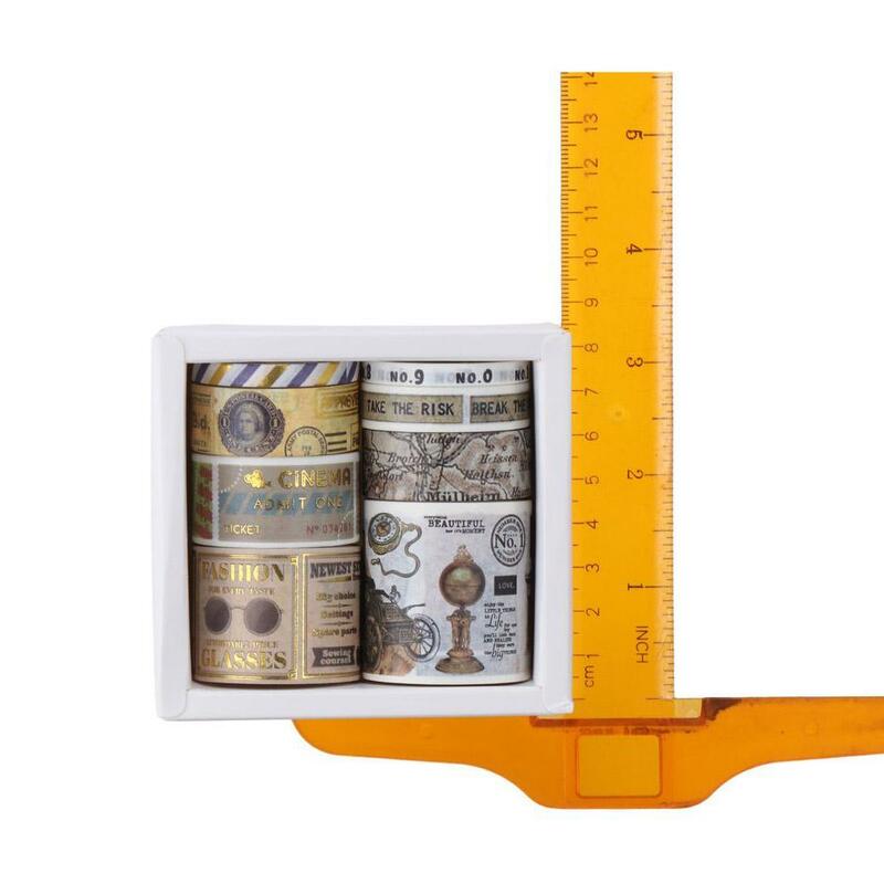 和風テープセット,レトロ,ギフト包装用粘着テープ,9.1x8.8x4.3cm