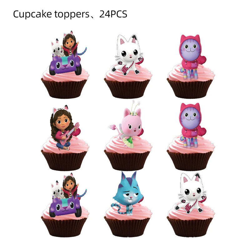 Heiße gabby Puppenhaus Kuchen Dekoration Hand Cupcake Topper Schlinge Geburtstag Dekoration Kinder Mädchen Party liefert Baby party Gefälligkeiten