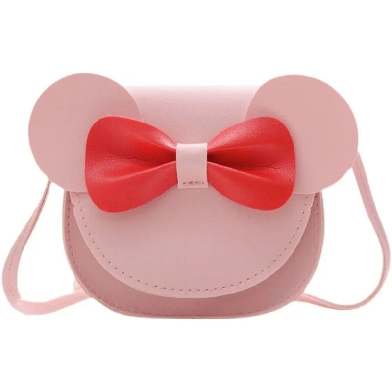 Mini bolsos de hombro duraderos con lazo, bolsos con orejas de ratón, monedero para niñas pequeñas