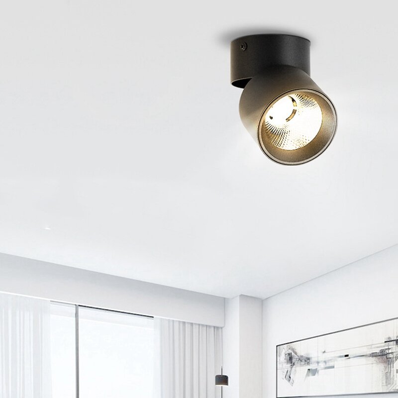 ไฟสปอตไลท์ COB LED 10W สำหรับห้องนั่งเล่นห้องครัวหลอดไฟ LED พื้นผิวที่สามารถพับเก็บได้