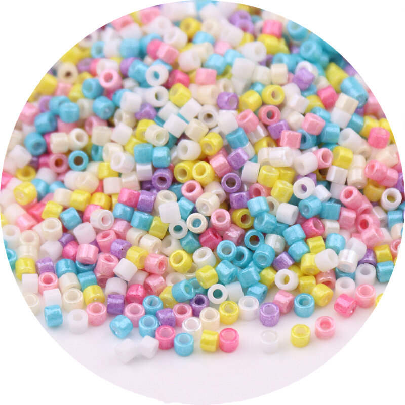 10g 1.6mm Japan Metallic Glass Beads 11/0 Uniform Solid Color Loose Spacer Seed Beads for Jewelry Making DIY Sewing Accessories