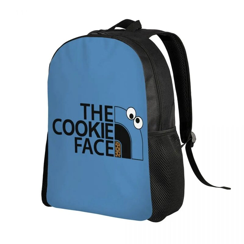 커스텀 쿠키 몬스터 페이스 배낭 남녀공용, 방수 대학 학교 애니메이션 만화 가방, 프린트 책가방