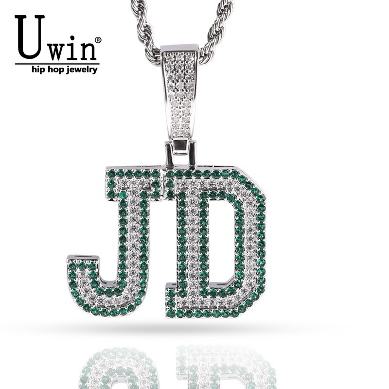 Uwin Custom Letters Necklace For Women Full Iced Out Cubic Zircon Name Pendant Fashion Jewelry Personalized DIY Nameplate Gifts