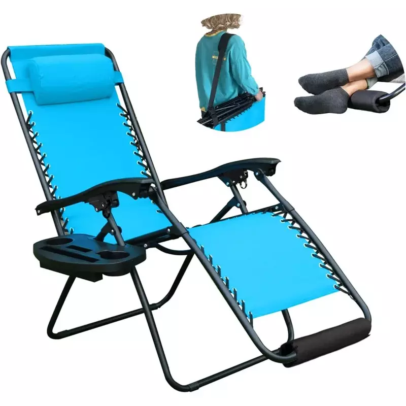 Folding Recliner Lounge Chair Footrest Cushion Free Shipping Shoulder Strap Everything Included With Padded Head Pillow Relaxing