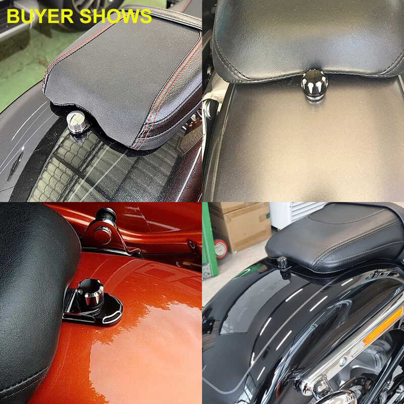 Tornillo de lengüeta de perno de asiento negro/cromado para motocicleta Harley Touring Road King Street Glide Softail Dyna Sportster XL Street Bob 96-19