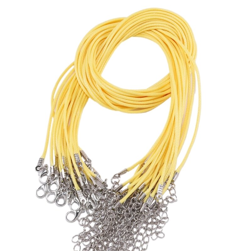 1 szt. 45cm pleciony regulowany skórzana linka sznurek woskowany DIY ręcznie robiony naszyjnik wisiorek karabińczyk sznurek łańcuszki na biżuterię