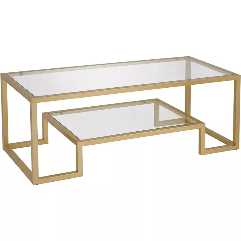 Table basse rectangulaire en laiton, tables basses modernes pour le salon, 45 po de large