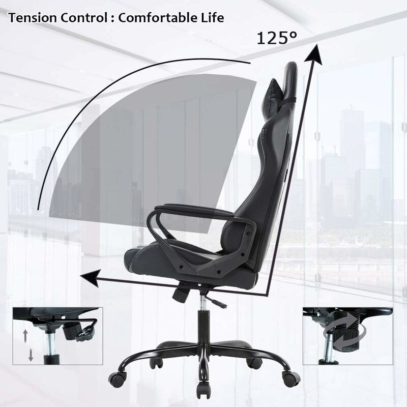 Gaming Chair Office Desk Swivel Rolling High Back PU Leather Executive PC Adjustable Massage Racing Computer Chair