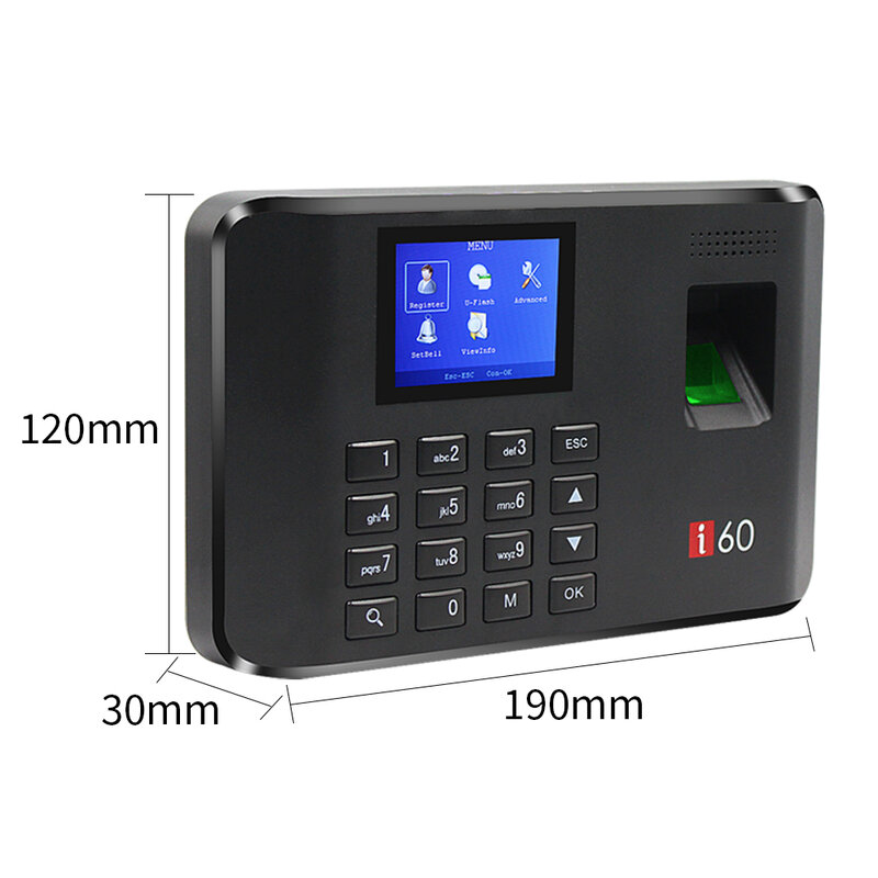 System frekwencji Rfid biometryczny linie papilarne czas obecności USB biuro Check-in Realand zegar dla pracowników 2.4 "ekran