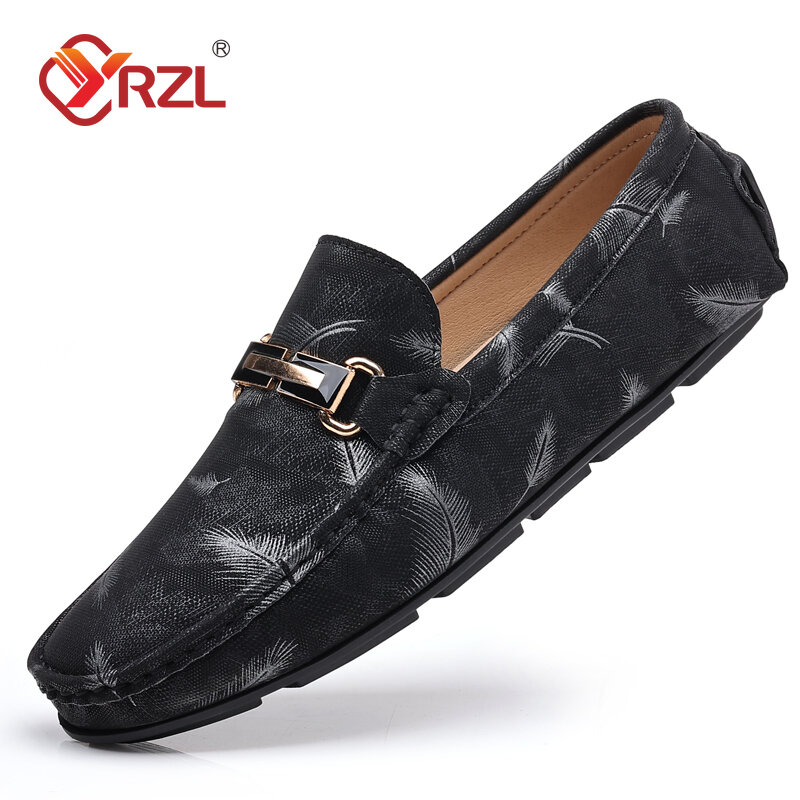 YRZL Brand Spring Summer Hot Sale Moccasins Men Loafers High Quality Fashion Leather Shoes Men Flats Lightweight Driving Shoes