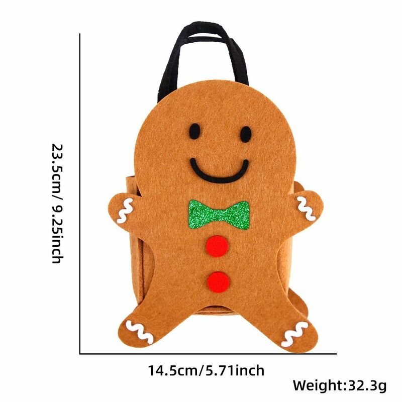 Christmas Tree Gift Bag for Kids, Elk Gingerbread Man, Snowman Handbag, Papai Noel, Cute Children's Candy Bag, Kids Handbag