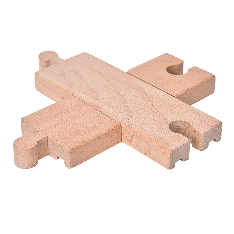 Juguetes de vías de ferrocarril bifurcadas, cruz de madera, 1 piezas, Compatible con todas las marcas principales