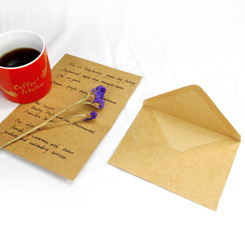 Prodotto personalizzato, busta di carta kraft marrone stampata busta di carta a5 personalizzata con logo