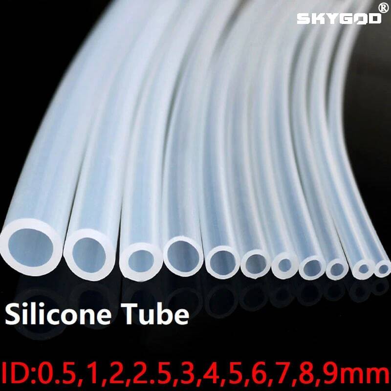 1/5 Meters Food Grade Clear Transparent Silicone Rubber Hose ID 0.51 2 3 4 5 6 7 8 9 10 12mm O.D Flexible Nontoxic Silicone Tube