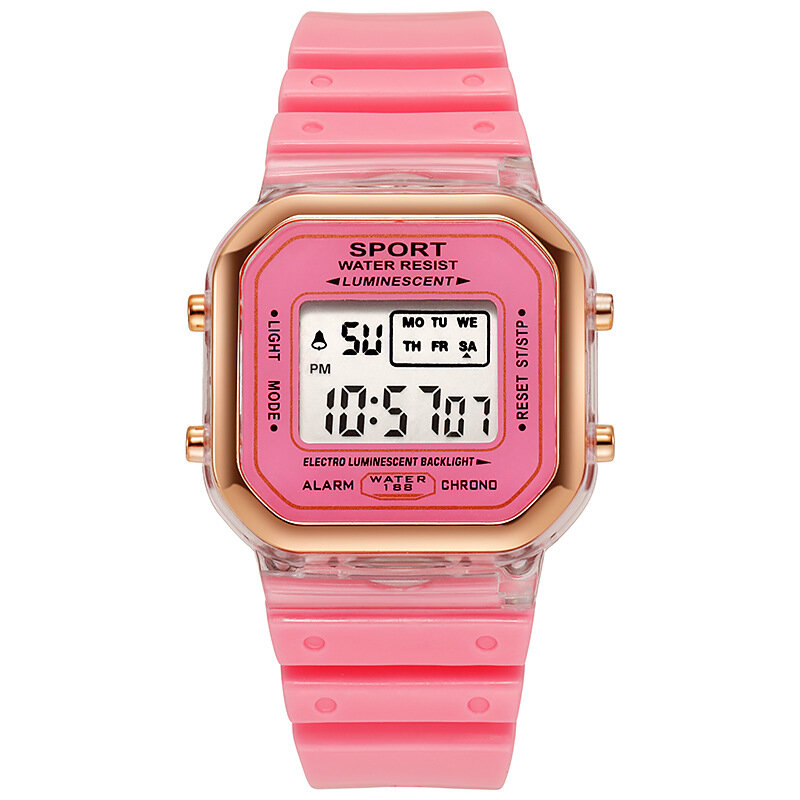 Fashion Brand Student Transparante Elektronische Horloge Candy Multicolor Led Dames Sport Waterdicht Wirstwatch Klok Gift Relógio