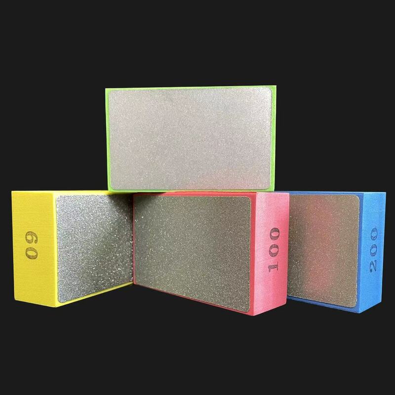 Aiguille 4pcs/set Diamond Hand Wipes Stone File Grinding Pad  60# 100# 200# 400# Stone Ceramic Tile polishing pad