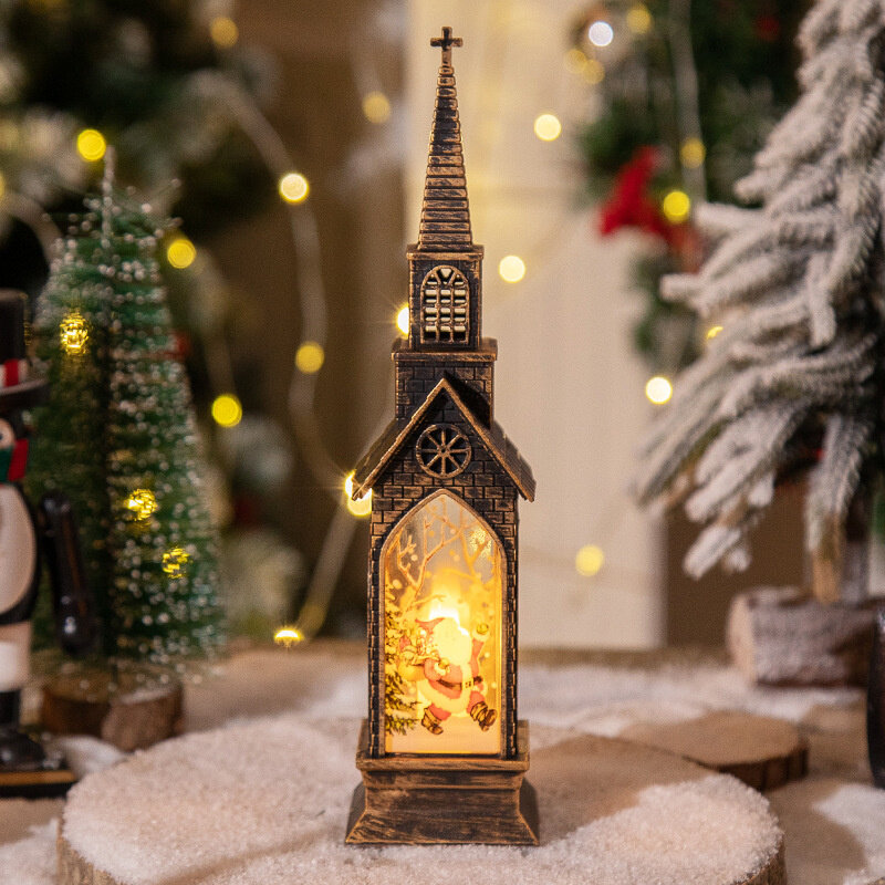 Luminoso Natal Decoração Lâmpada, enfeites casa, criativo vela luz, feriado atmosfera lanterna, presente