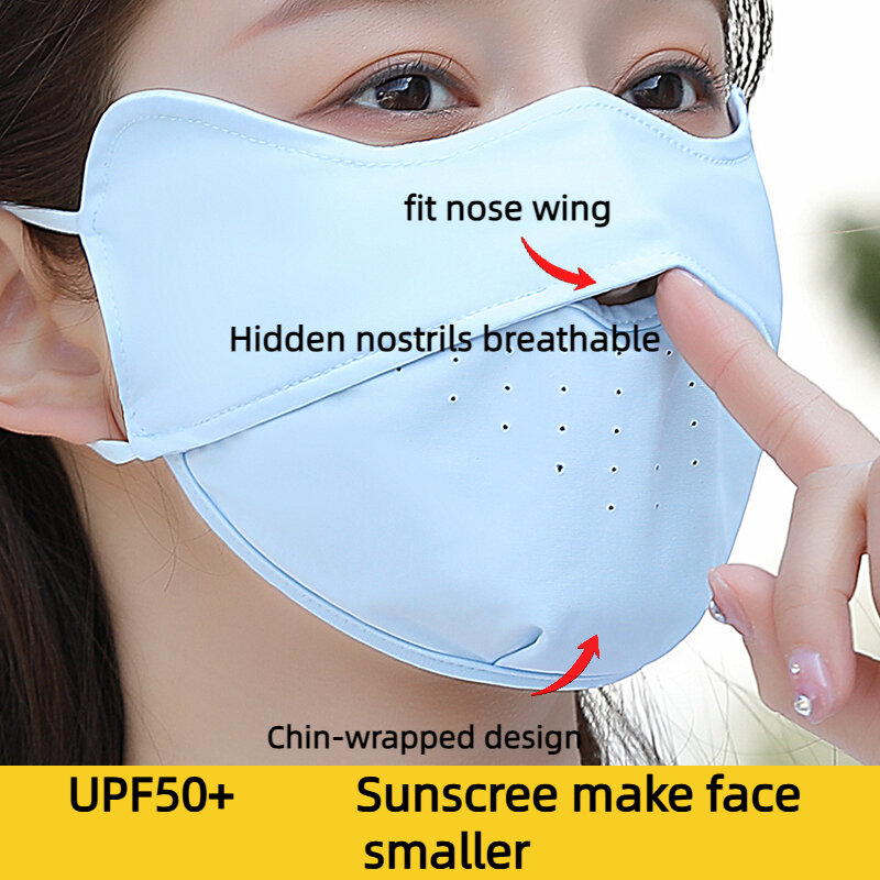 Модная маска для лица унисекс с УФ-защитой, регулируемая дышащая летняя, для бега, велоспорта