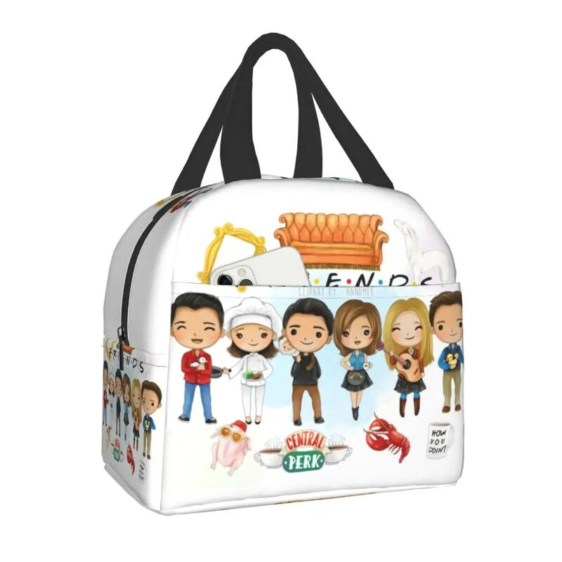 Klasyczna serial przyjaciele izolowana torba na Lunch dla kobiet wodoodporna chłodnica termiczna torba śniadaniowa praca w biurze piknikowe pudełko Bento szkoły